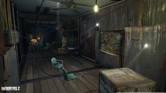 Boxcar interior, toward the door