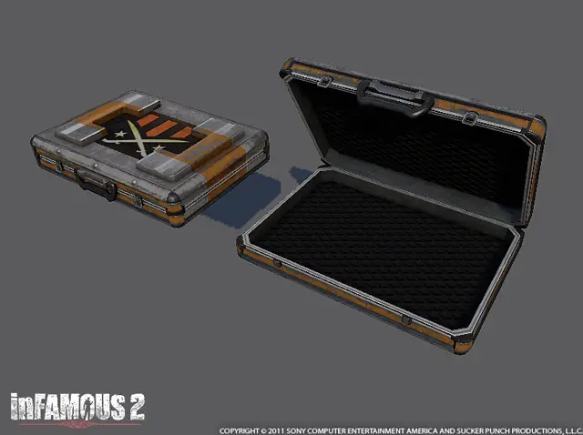 Briefcase, open and closed