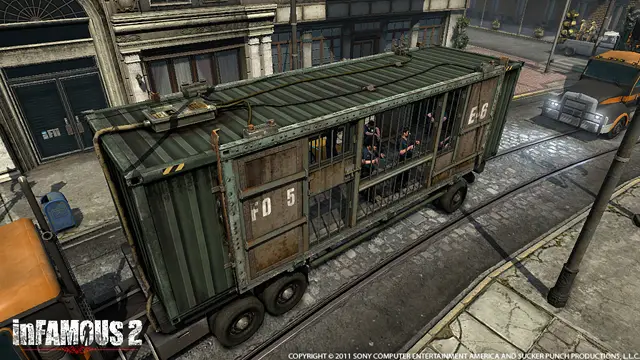 Prison car on a street