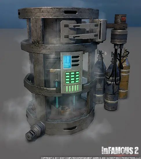 Sci-fi chamber in a frosted tank