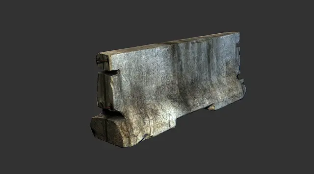 Concrete barrier, intact
