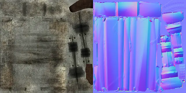 Barrier diffuse and normal maps