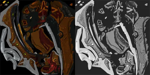 Blade diffuse and specular maps