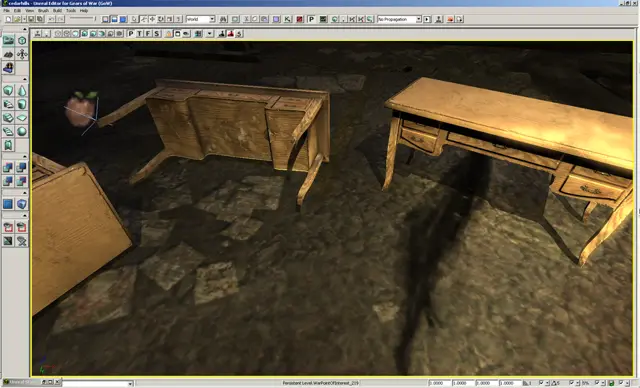 Desks in a scene, another view
