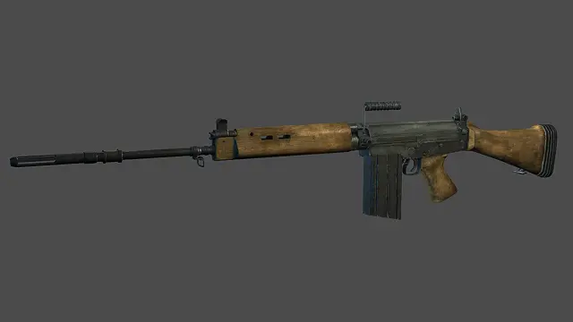 FN FAL rifle, side view