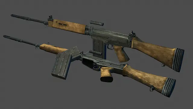 FN FAL, assembled and taken apart