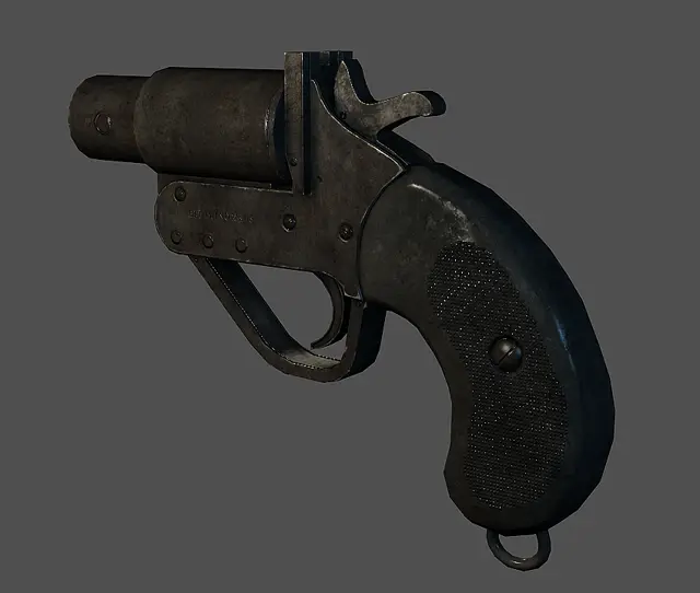 MK 5 flare gun, textured, from the side