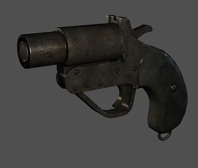 MK 5 flare gun, textured, from the front