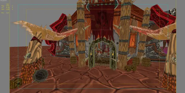 Slaughter house outside, in the viewport