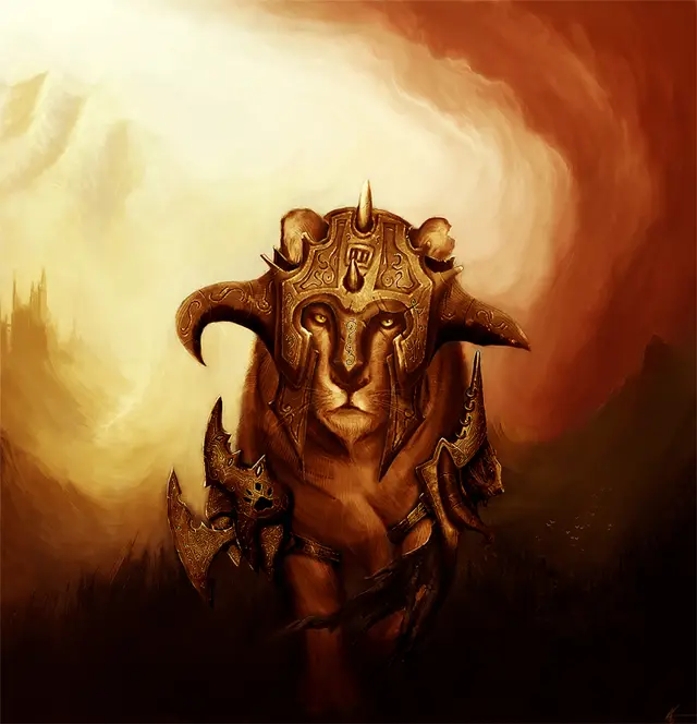 Horned king in armor