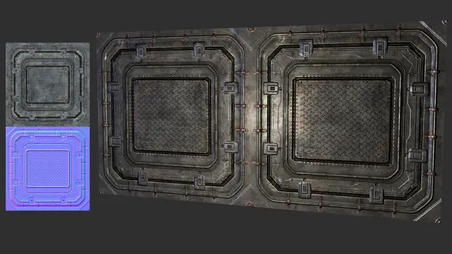 Square sci-fi panels with their maps
