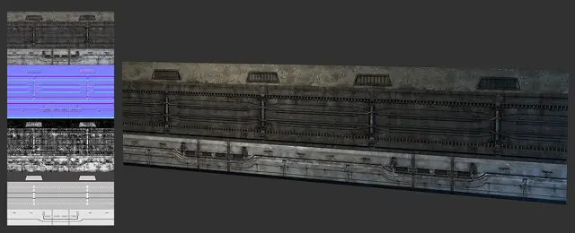 Sci-fi trim strip with its maps
