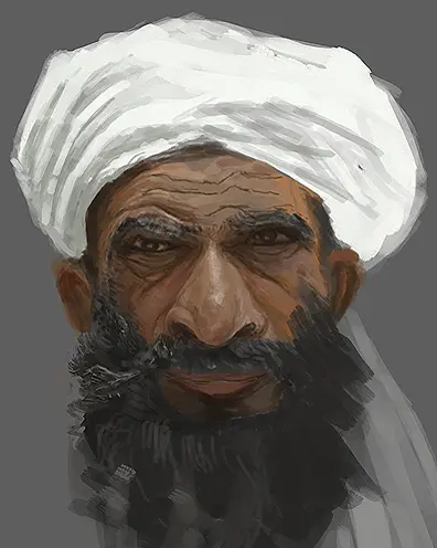 Portrait of a man in a turban