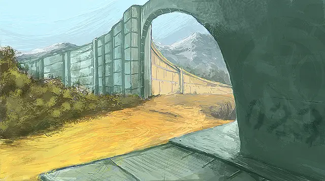 Arch over a road