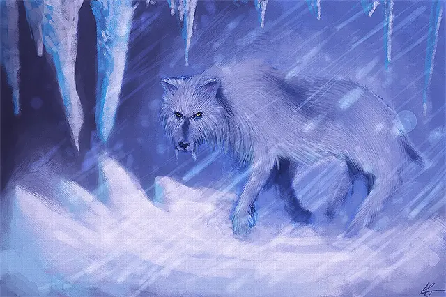 Wolf in a snowstorm