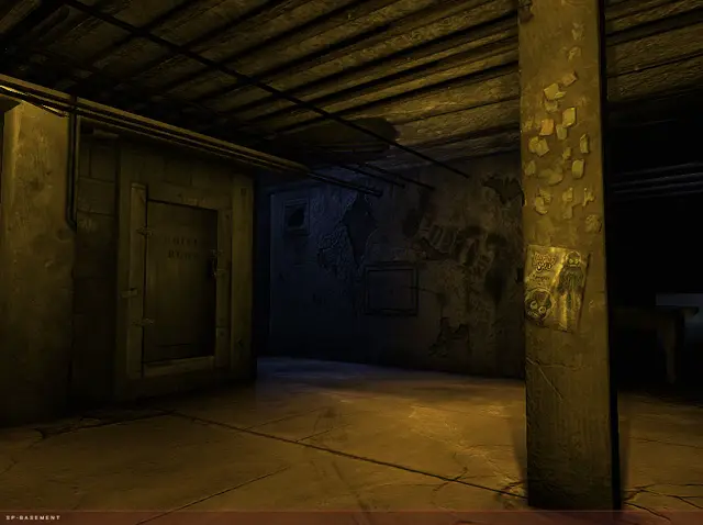 Basement doorway and pillar