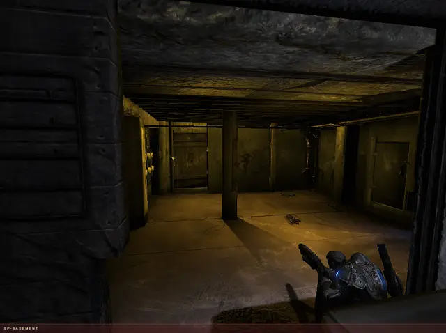 Basement corridor in game