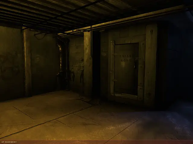 Basement wall and door