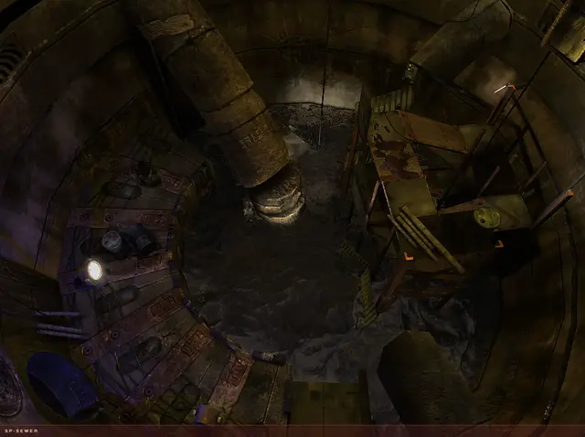 Round sewer chamber from above