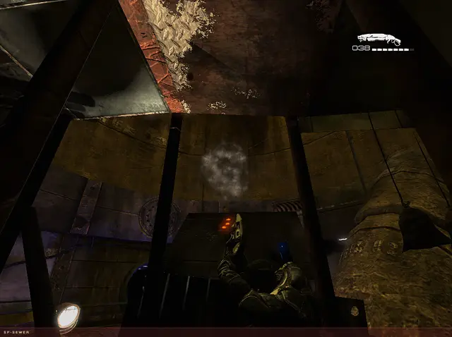 Sewer in game, by a steam vent