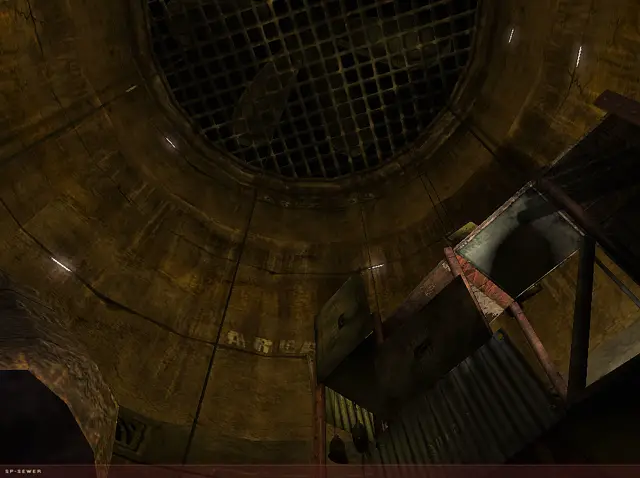 Sewer shaft, looking up