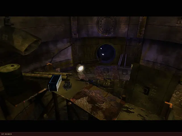 Sewer floor with lamps