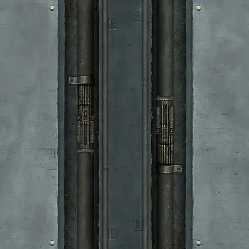 Sci-fi wall with pipes