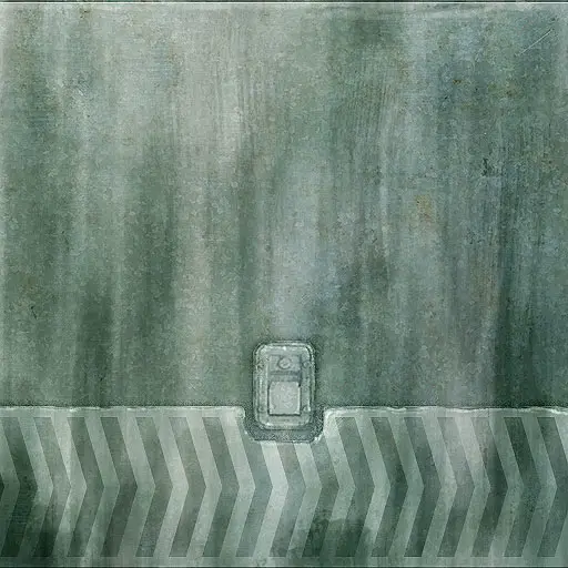 Metal wall with hazard stripes