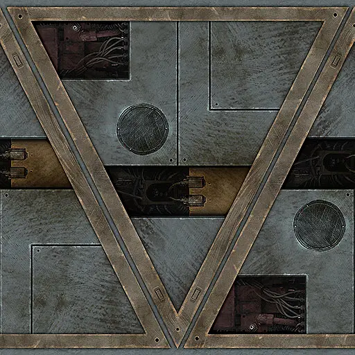 Metal floor panel with a triangle