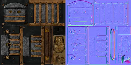 Trunk diffuse and normal maps