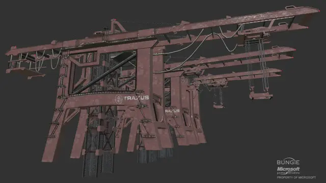 Traxus crane, wireframe render