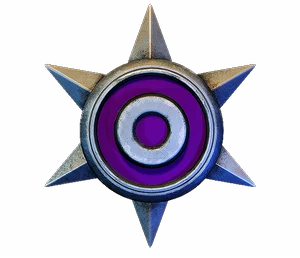 Silver star with a purple ring