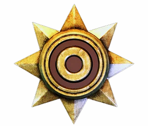 Gold star with a brown ring