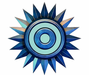 Blue sunburst with a pale blue ring