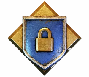 Padlock on a blue shield