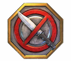 Knife crossed out in a red octagon
