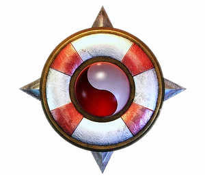 Red orb in a life preserver