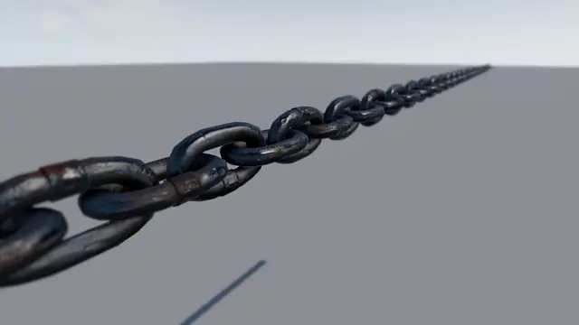 The chain's links, close up