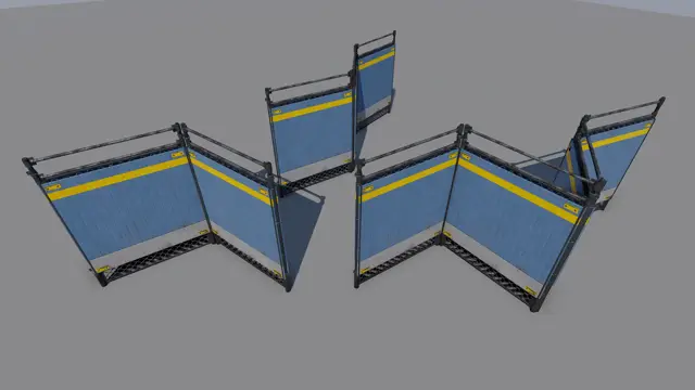 Fence panels set in a zigzag