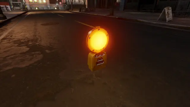 Strobe light glowing at night