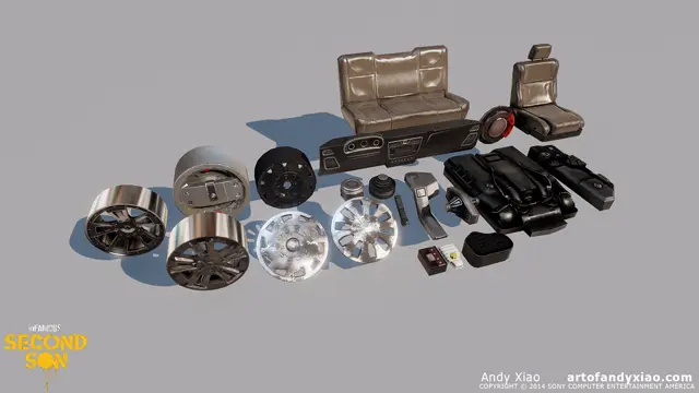 Shared parts: seats, wheels and engine pieces
