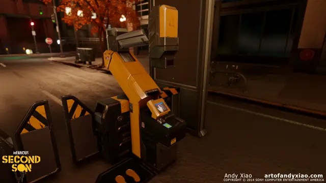 Industrial machine at night