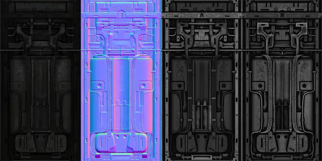 Panel texture set with its normal map