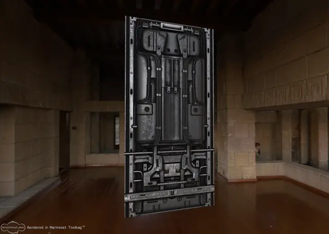 The panel texture on a test wall