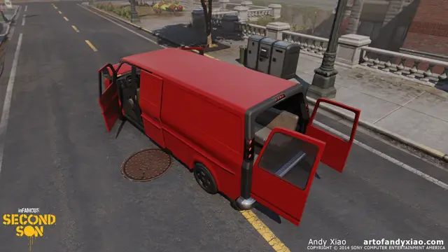 Van with its doors open