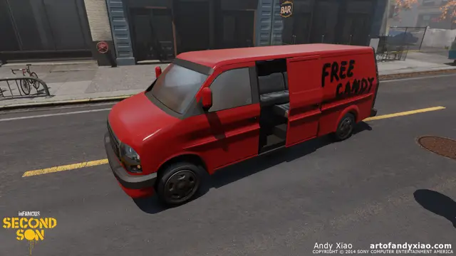 Van with graffiti