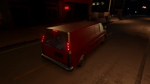 Van at night